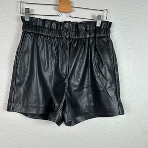 LAUNDRY by Shelli Segal Women's Vegan Leather Paperbag Waist Shorts